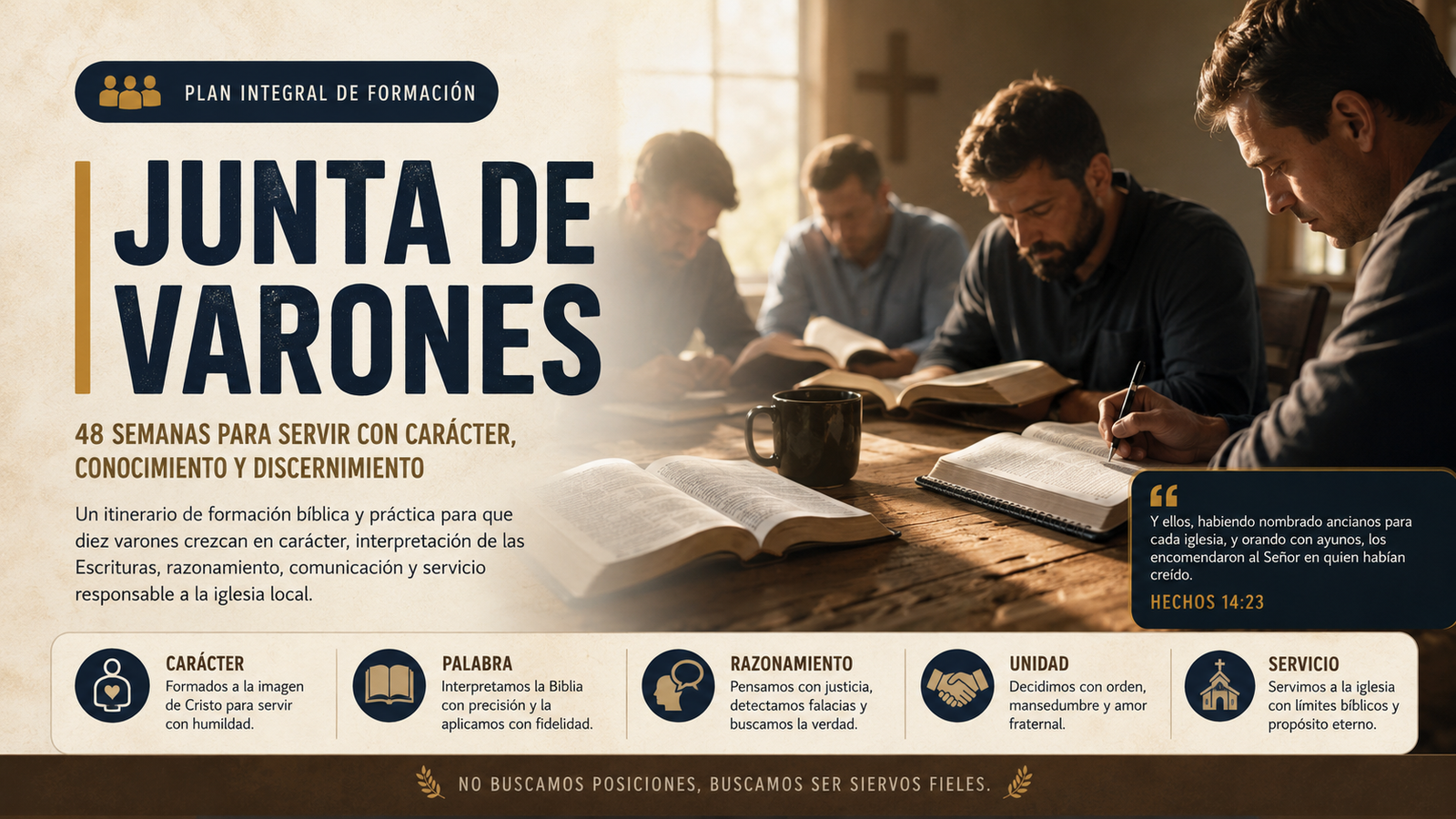 Portada del curso: Plan integral de formación para la junta de varones